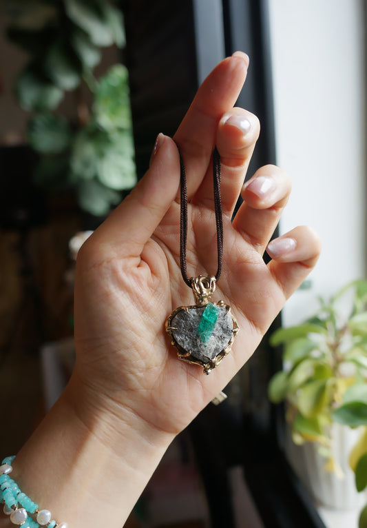 哥倫比亞祖母綠|原礦8K手工墜