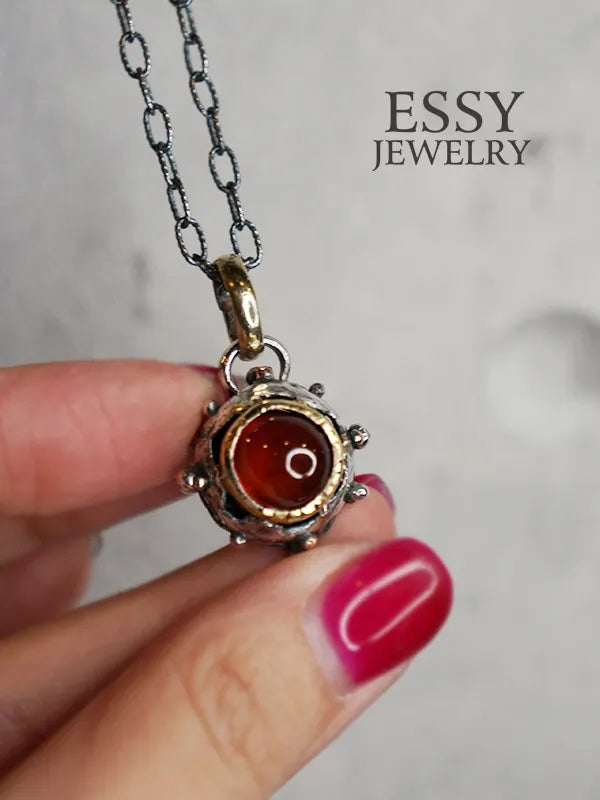 石榴石|GARNET-雙色金手工墜