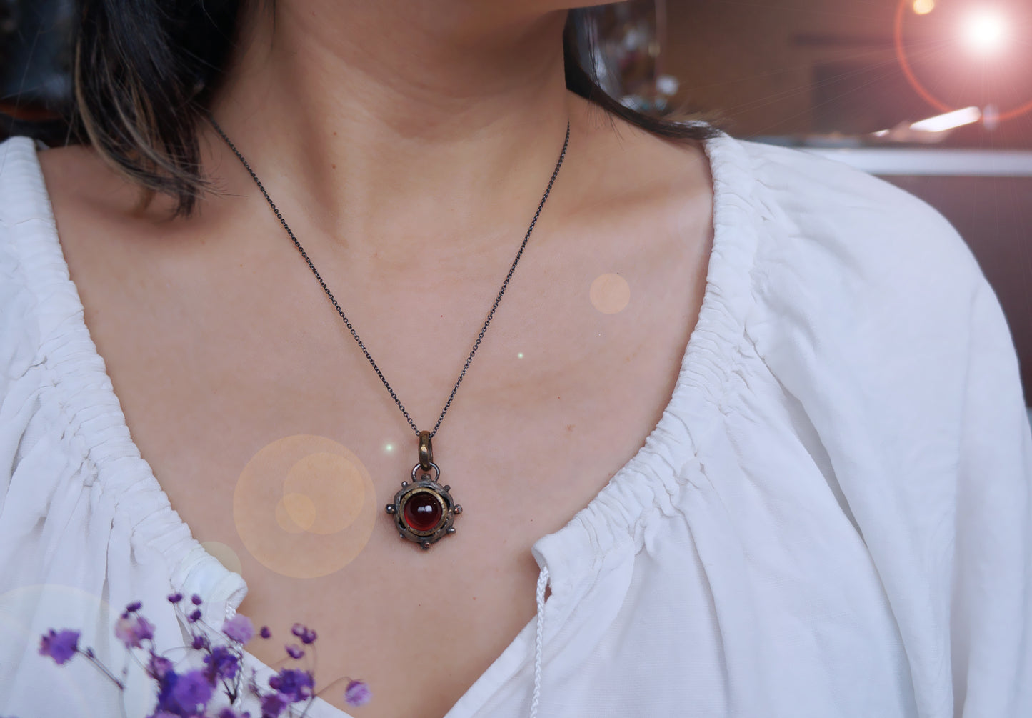 石榴石|GARNET-雙色金手工墜