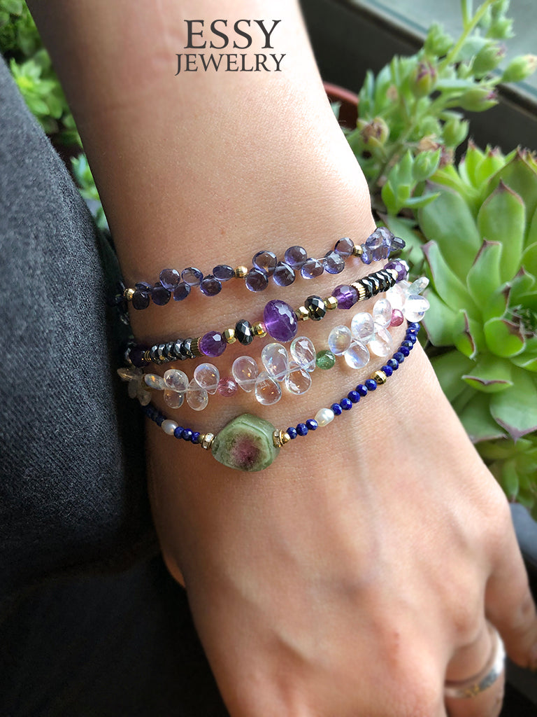 個性紫晶|赤鐵礦彈性手圈