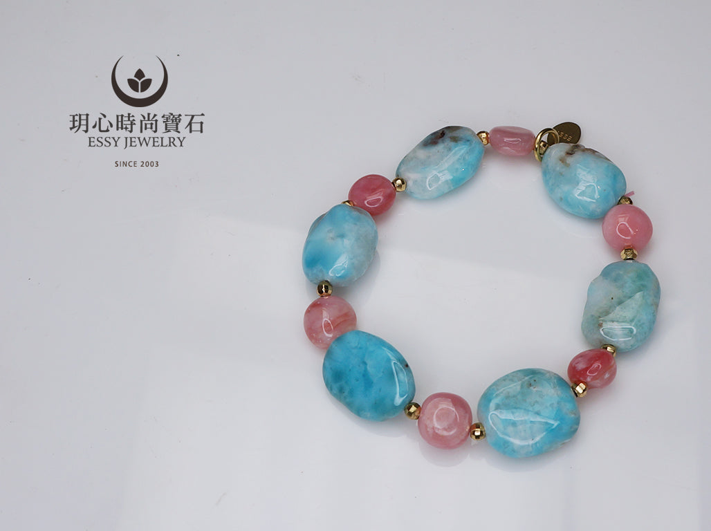 個性原礦 拉利瑪/粉蛋白石 手環