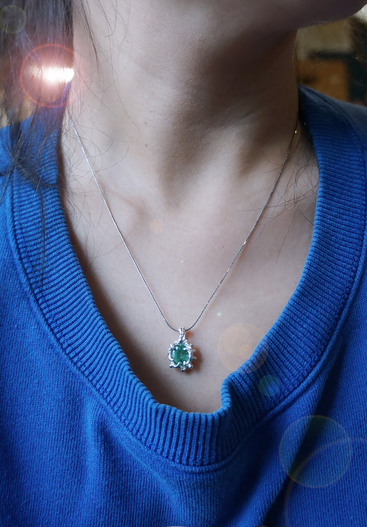 綠碧璽 手工銀墜 C011904