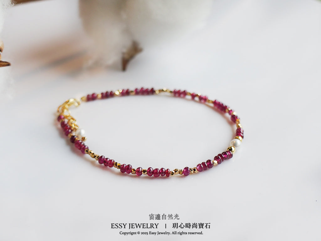 RUBY| 極品天然紅寶塔珠手鍊