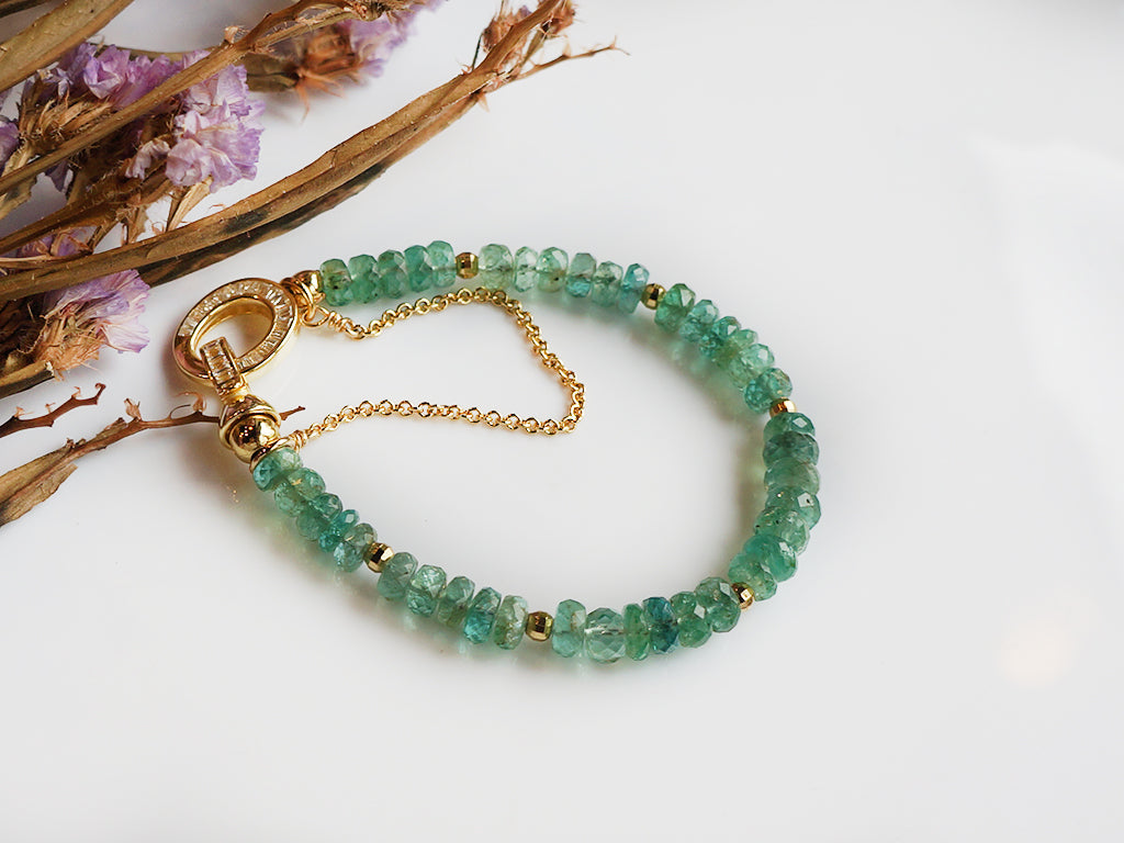 EMERALD|輕奢氣質 閃亮切面 祖母綠手環