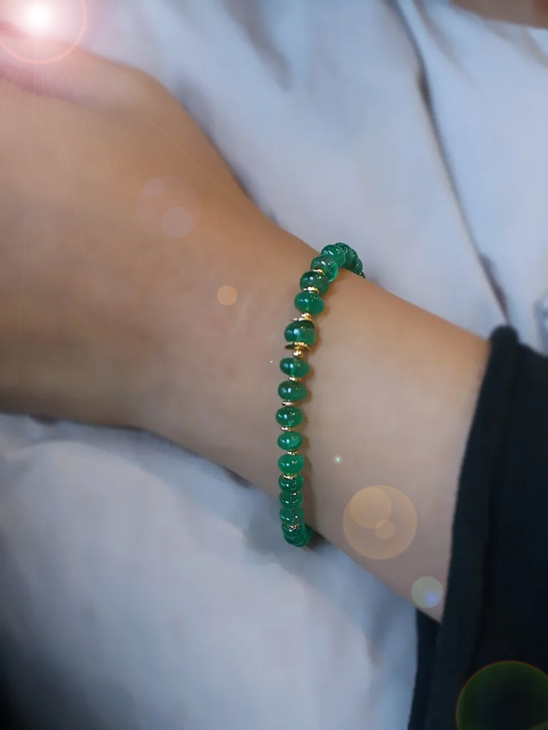 EMERALD|高品質 祖母綠塔珠手環 E031501