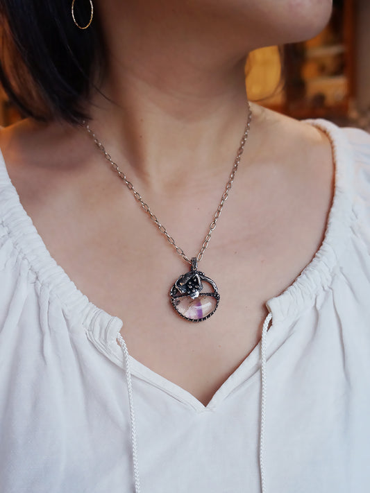 手工花藤墜|紫幻影水晶