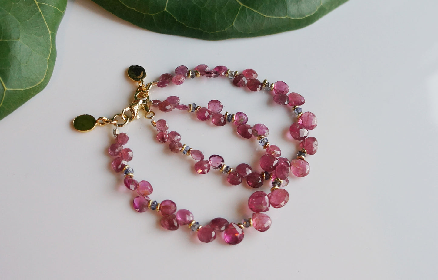 小桃紅|水滴碧璽手鍊 E050601