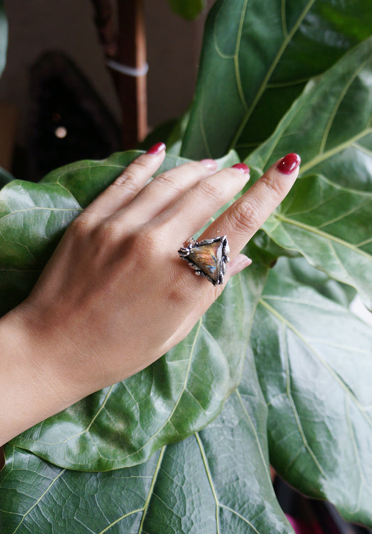 神秘彩光|拉長時手工銀戒