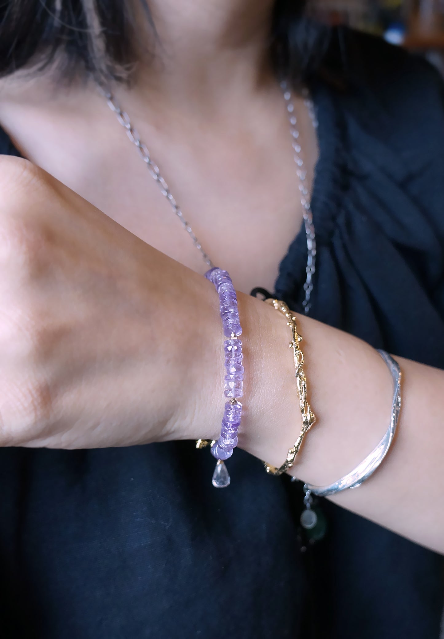 Amethyst |粉嫩閃亮紫水晶 海西切面手環