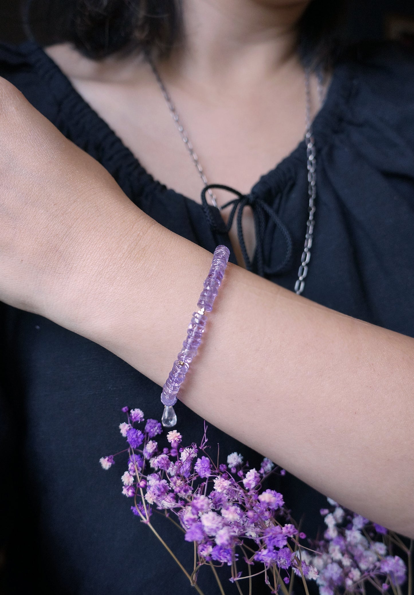 Amethyst |粉嫩閃亮紫水晶 海西切面手環