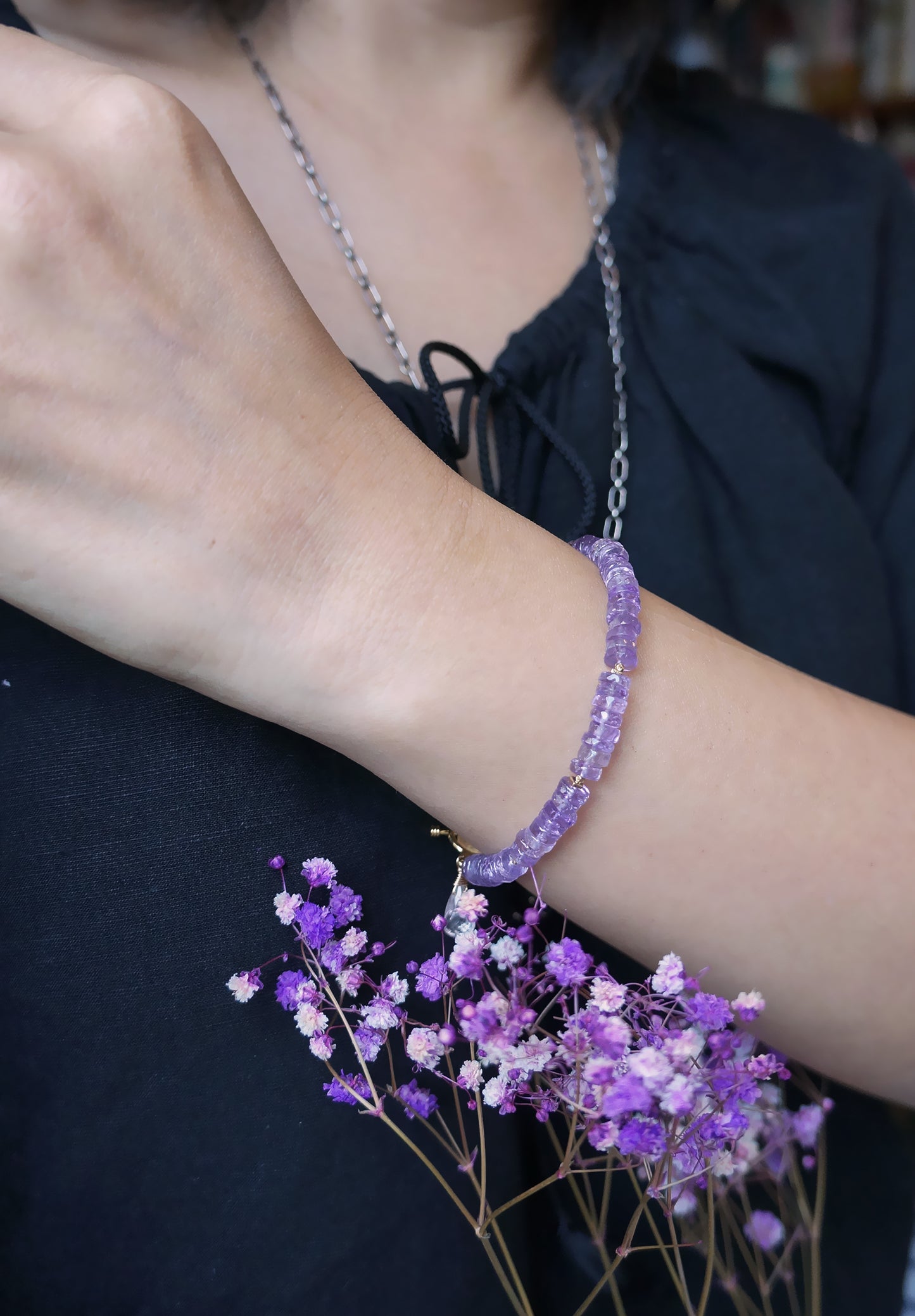 Amethyst |粉嫩閃亮紫水晶 海西切面手環