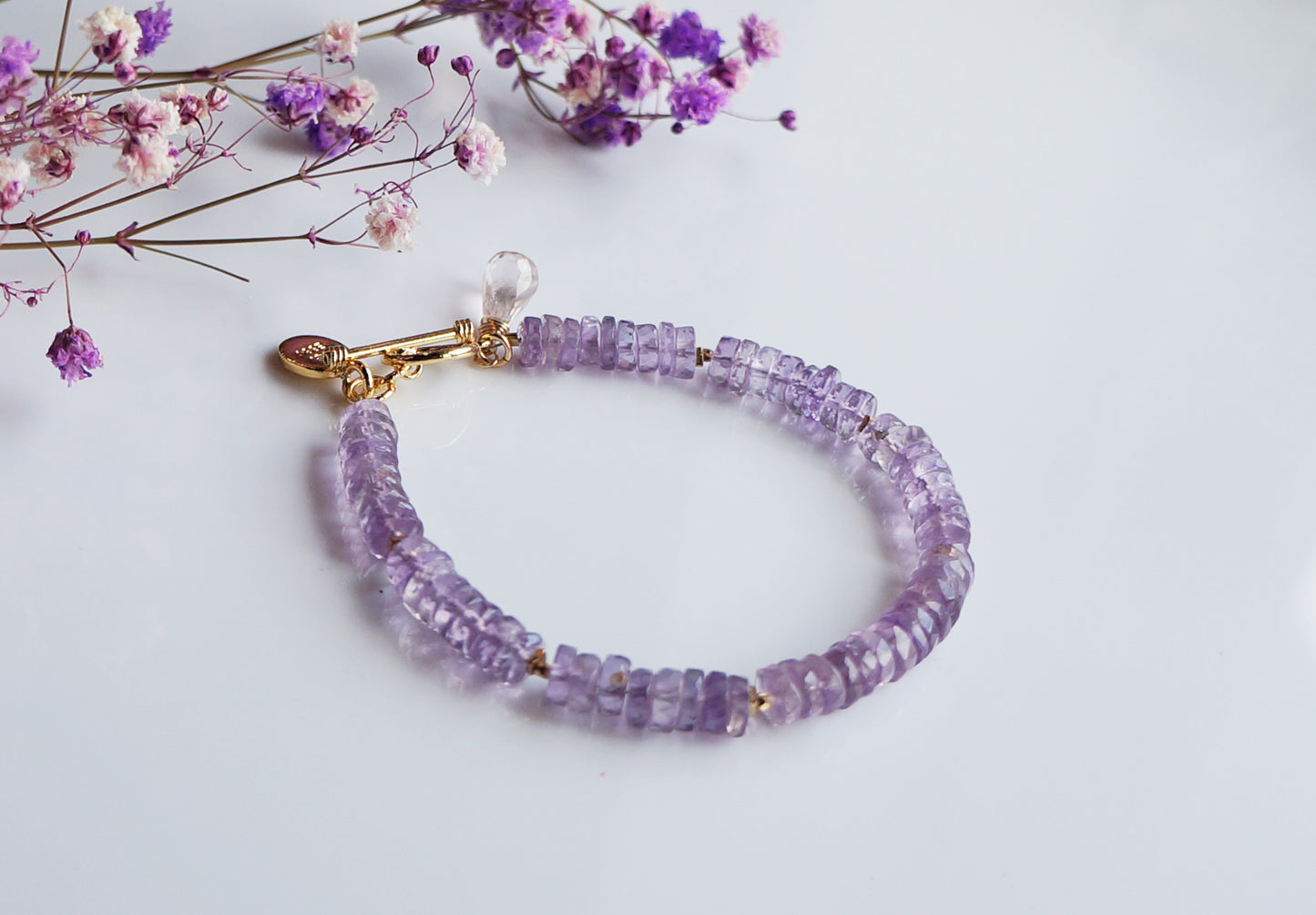 Amethyst |粉嫩閃亮紫水晶 海西切面手環