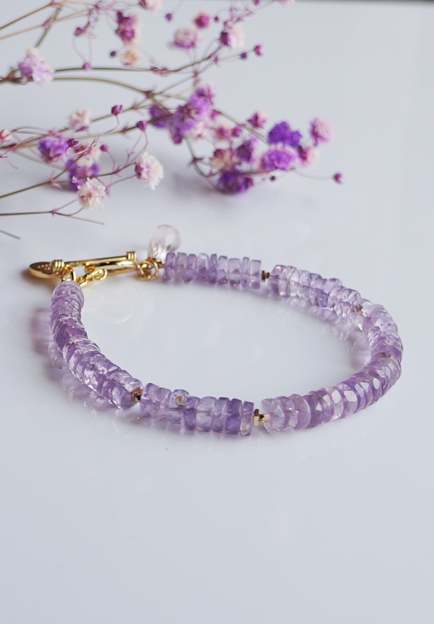 Amethyst |粉嫩閃亮紫水晶 海西切面手環