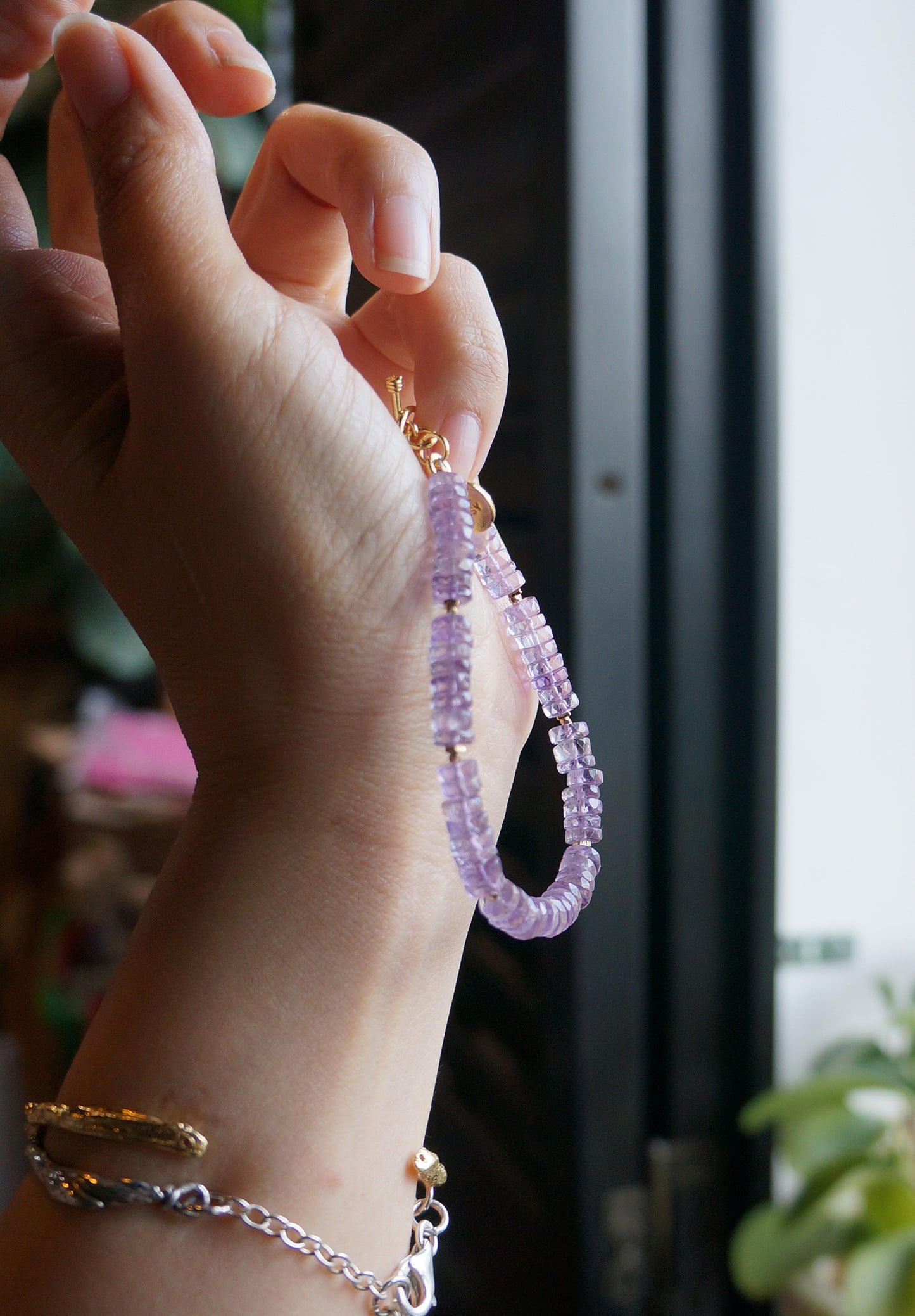 Amethyst |粉嫩閃亮紫水晶 海西切面手環