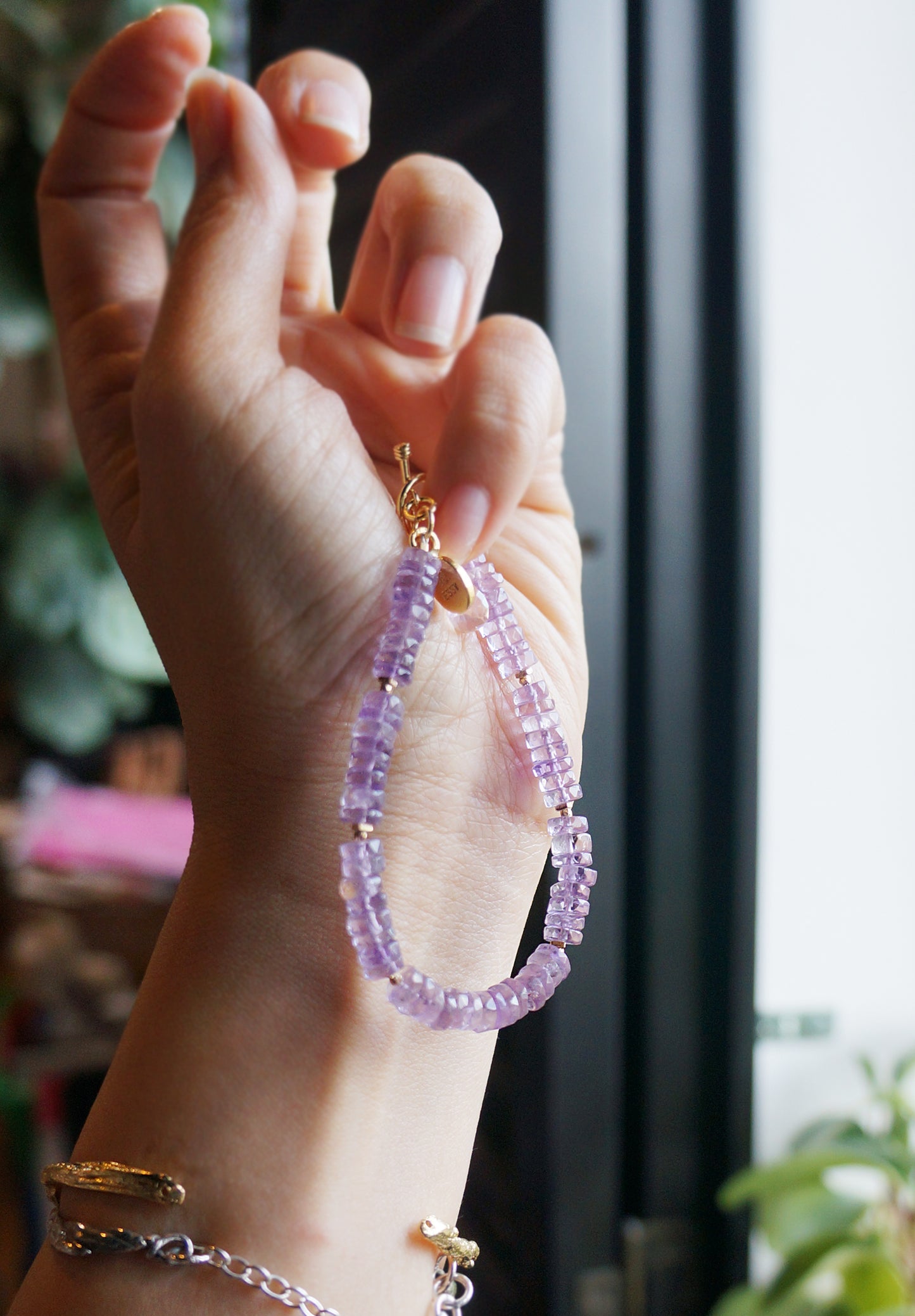 Amethyst |粉嫩閃亮紫水晶 海西切面手環