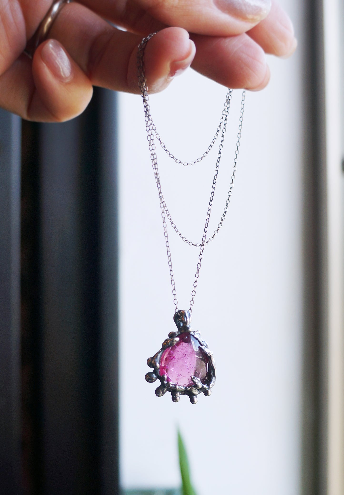 Rubellite | 紅寶碧璽 手工銀墜
