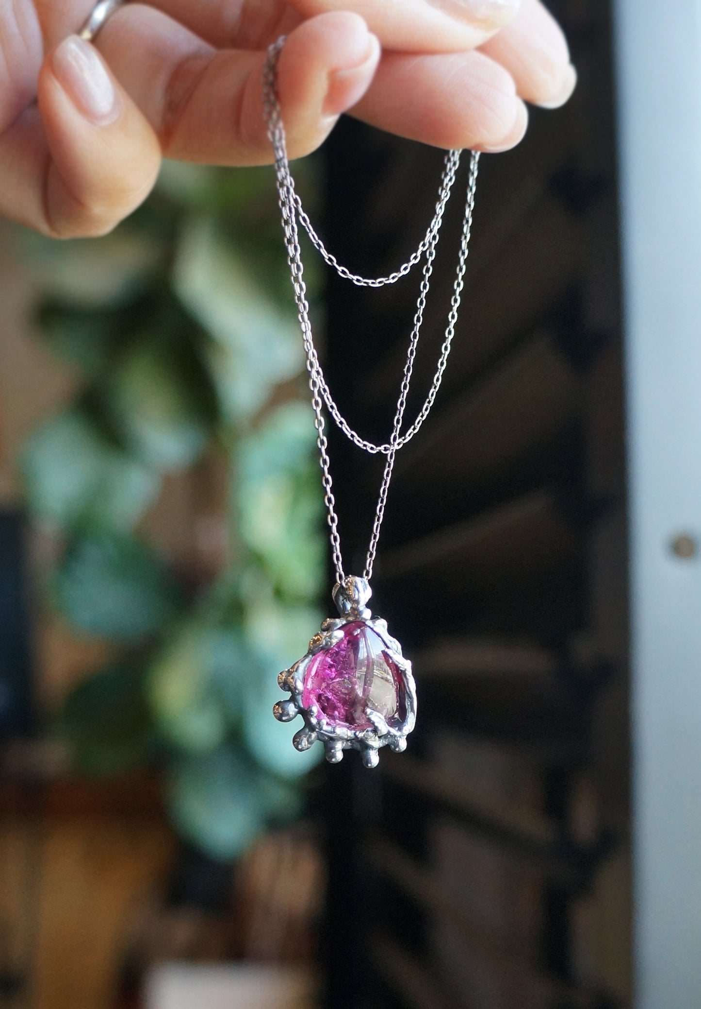 Rubellite | 紅寶碧璽 手工銀墜