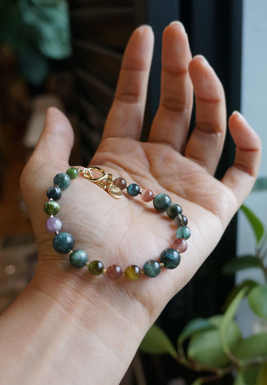 罕品|彩色貓眼碧璽 手珠 E111802