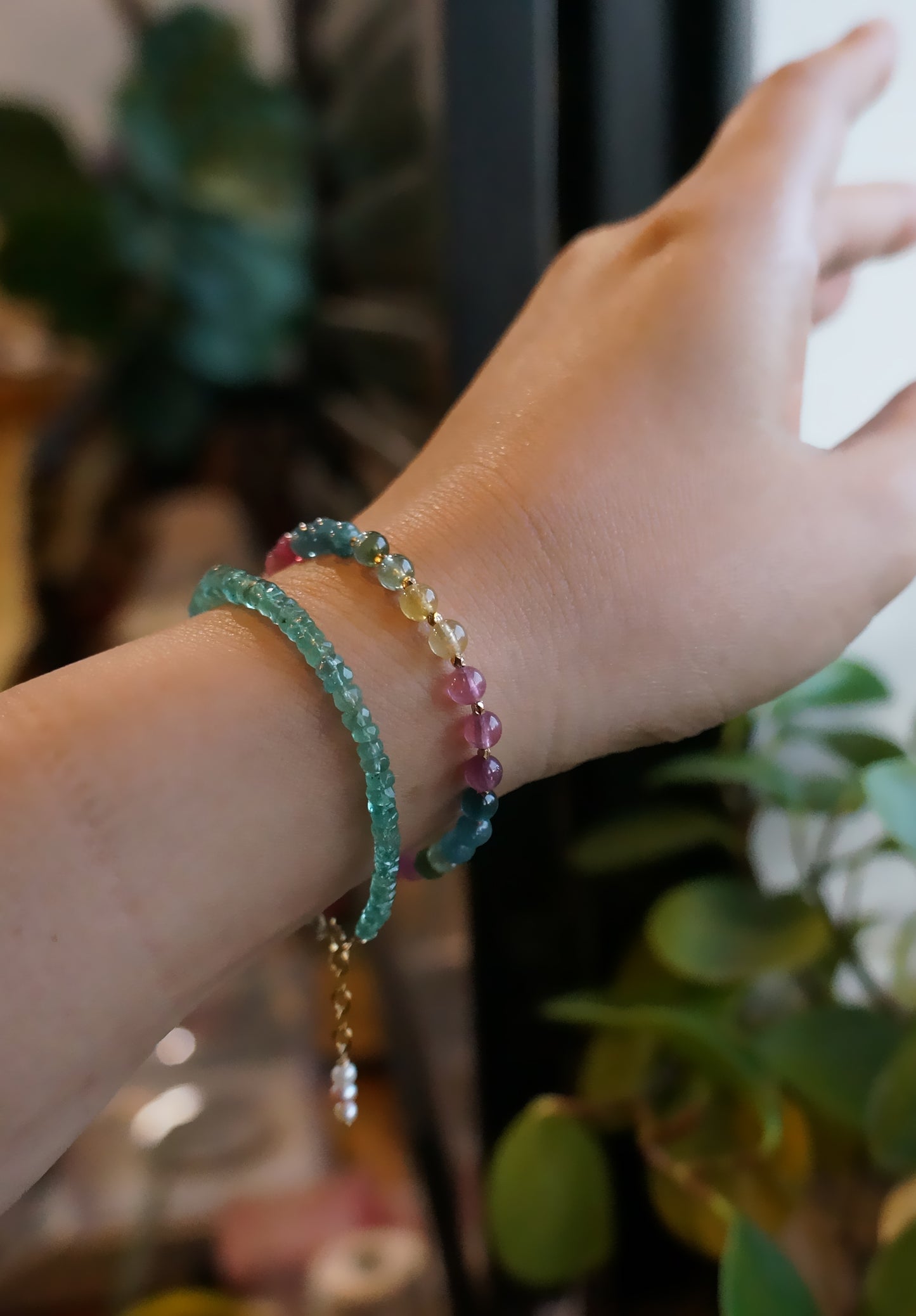 豔麗色|彩虹碧璽小手鍊