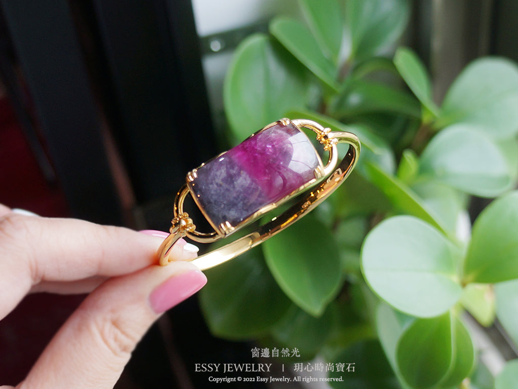 紫/紅雙色碧璽|個性手環
