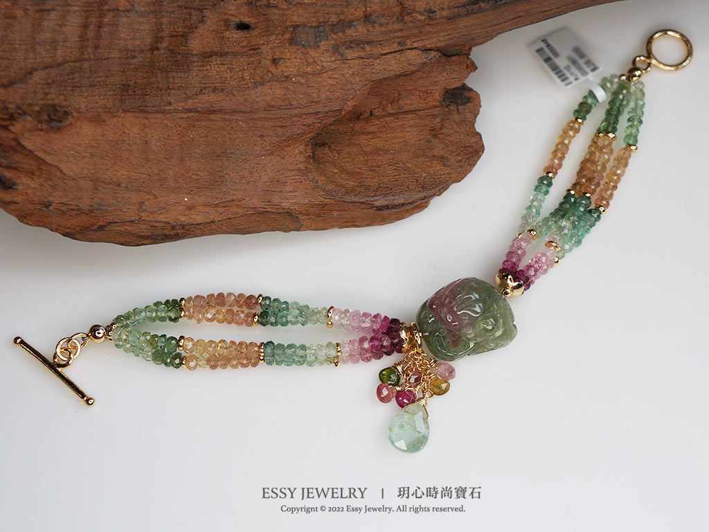 西瓜金錢蟾|碧璽多圈設計款