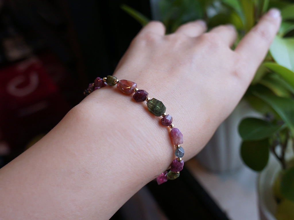 原礦彩碧璽手鍊 G091202