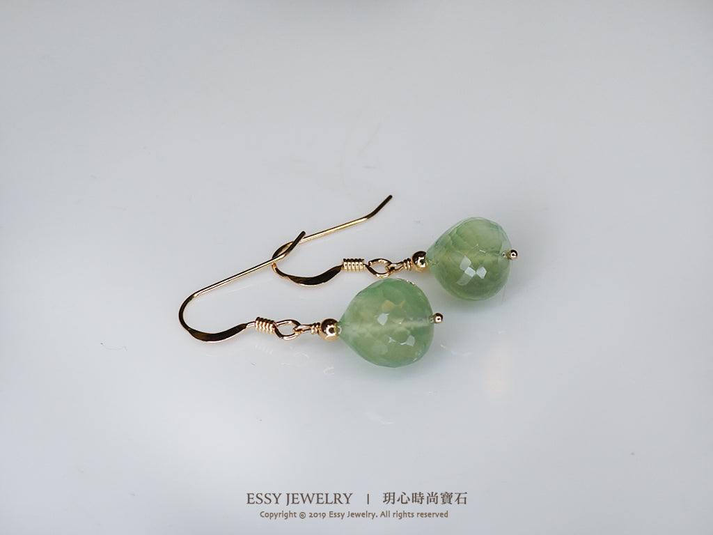 閃亮胖葡萄石 果實造型耳環