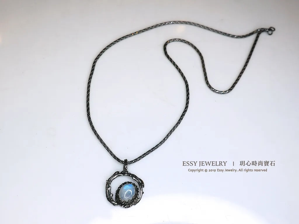 暮夜新玥-手工純銀墜鍊