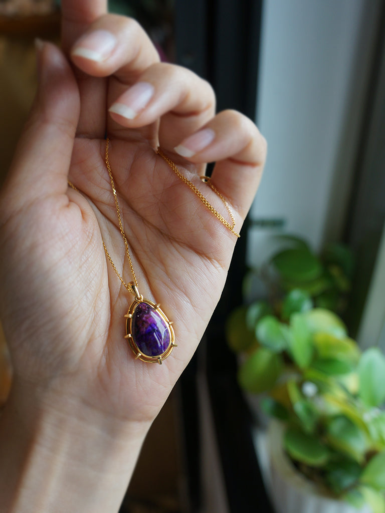 SUGILITE|貴氣嫣紫舒俱徠石手工K金墜