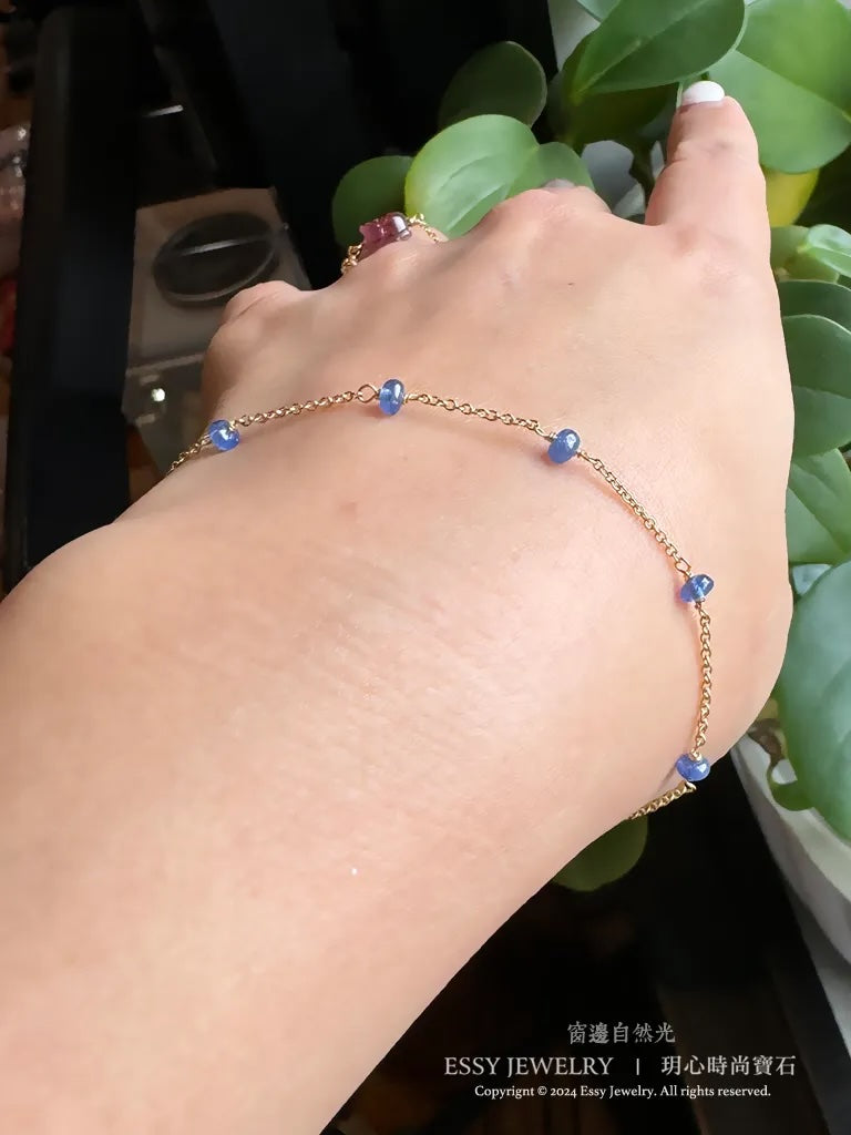輕珠寶|藍寶石細緻K金手鍊