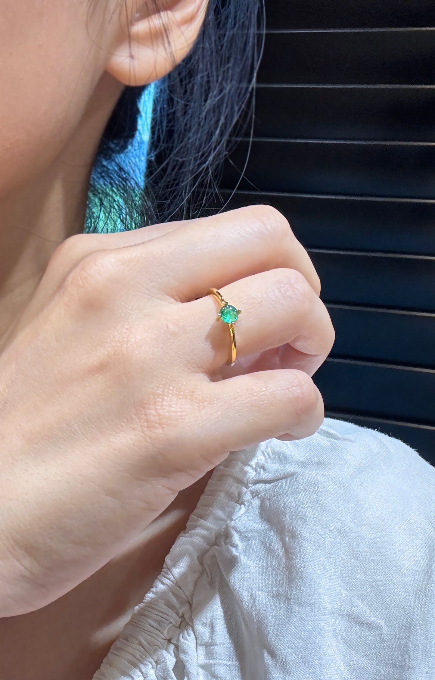 輕珠寶系列|哥倫比亞祖母綠 S925銀戒 D