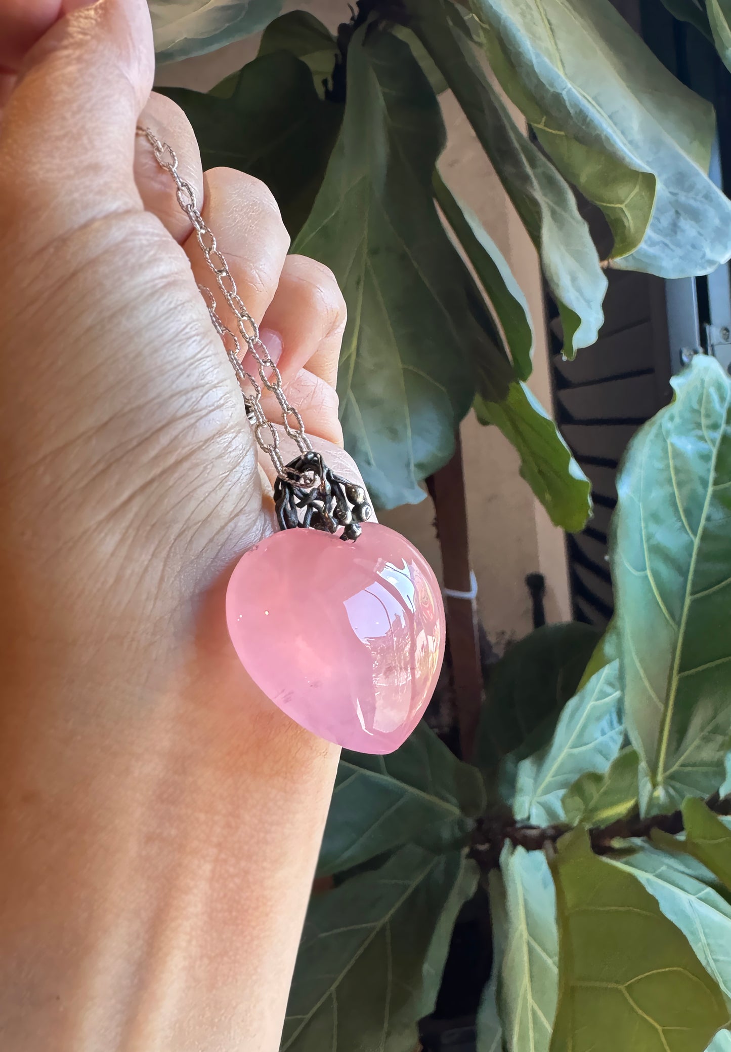 Rose Quartz|馬達加斯加 粉晶愛心手工墜