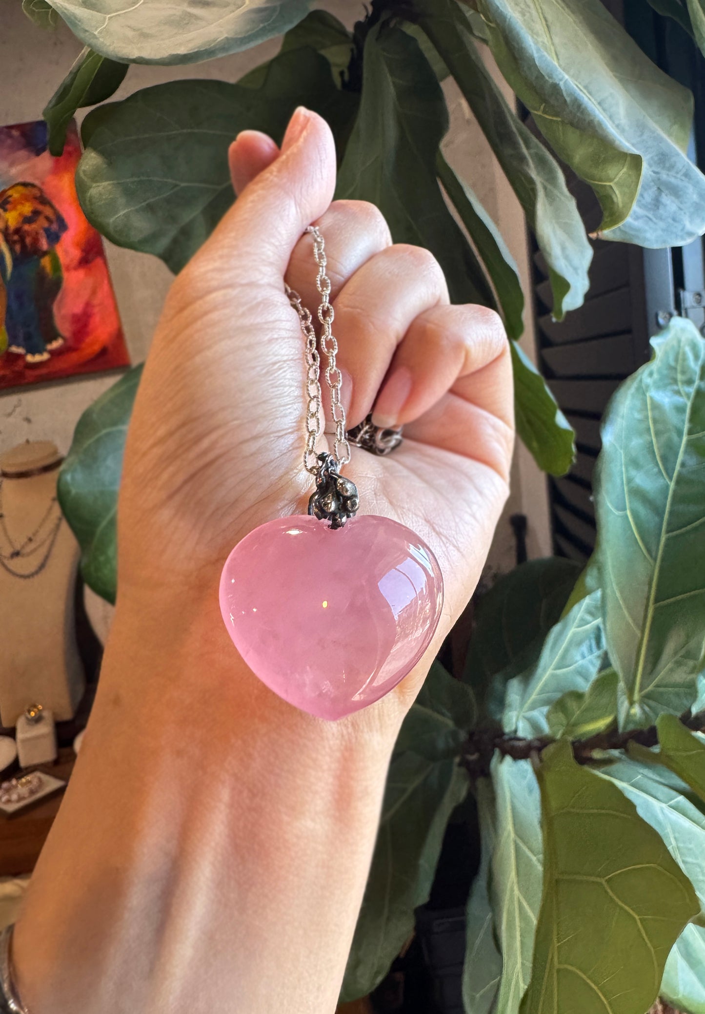 Rose Quartz|馬達加斯加 粉晶愛心手工墜