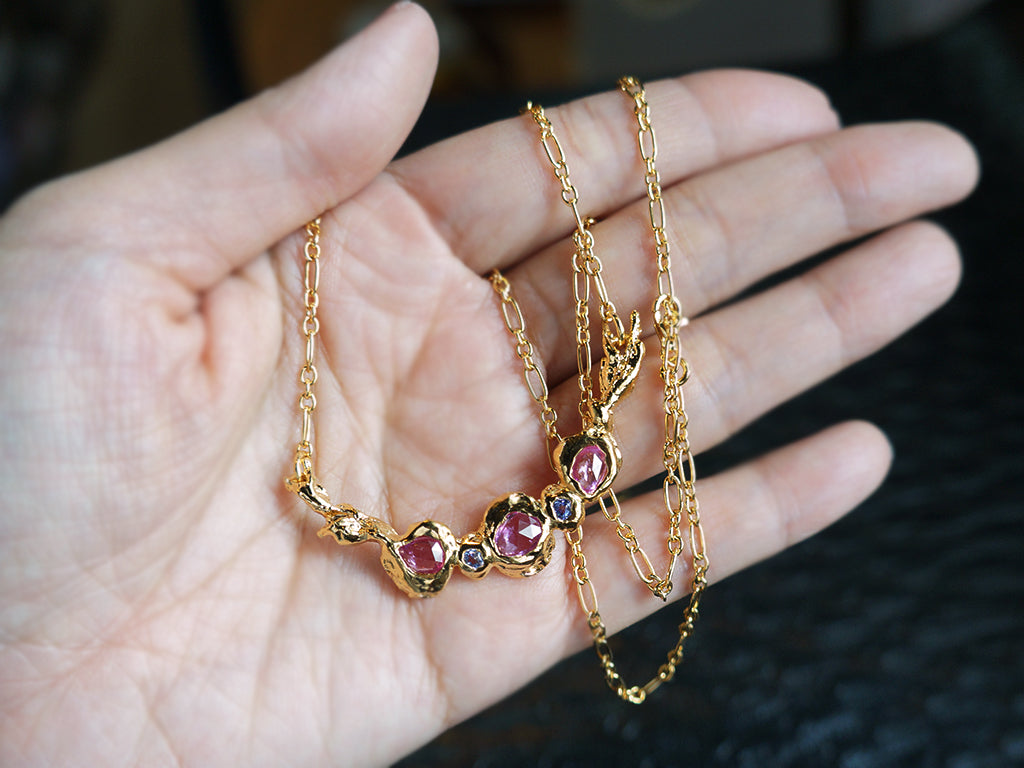 生命力|粉紅寶/丹泉石 樹枝藤項鍊