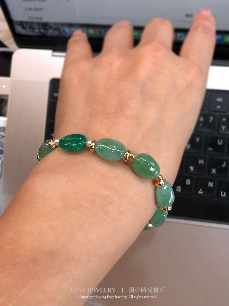 EMERALD|祖母綠原礦手環 J042901