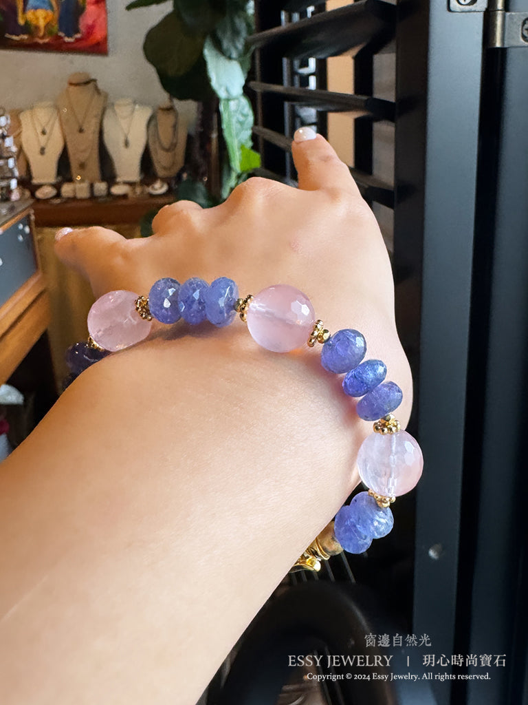TANZANITE|丹泉石/粉晶 閃亮切面手鍊