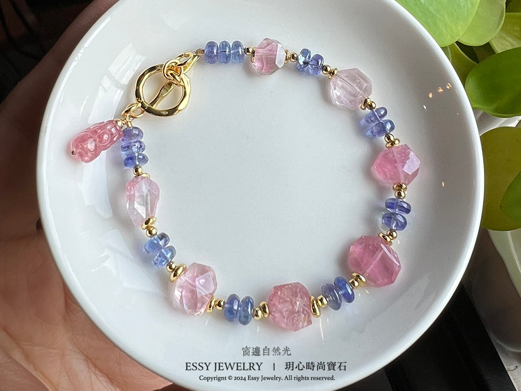 輕珠寶|阿富汗粉碧璽 / 丹泉石 手鍊