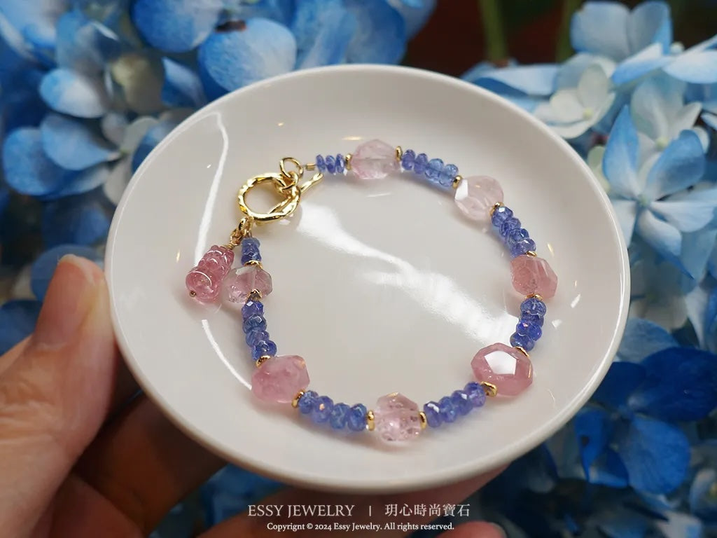 輕珠寶|阿富汗粉碧璽 / 丹泉石 手鍊