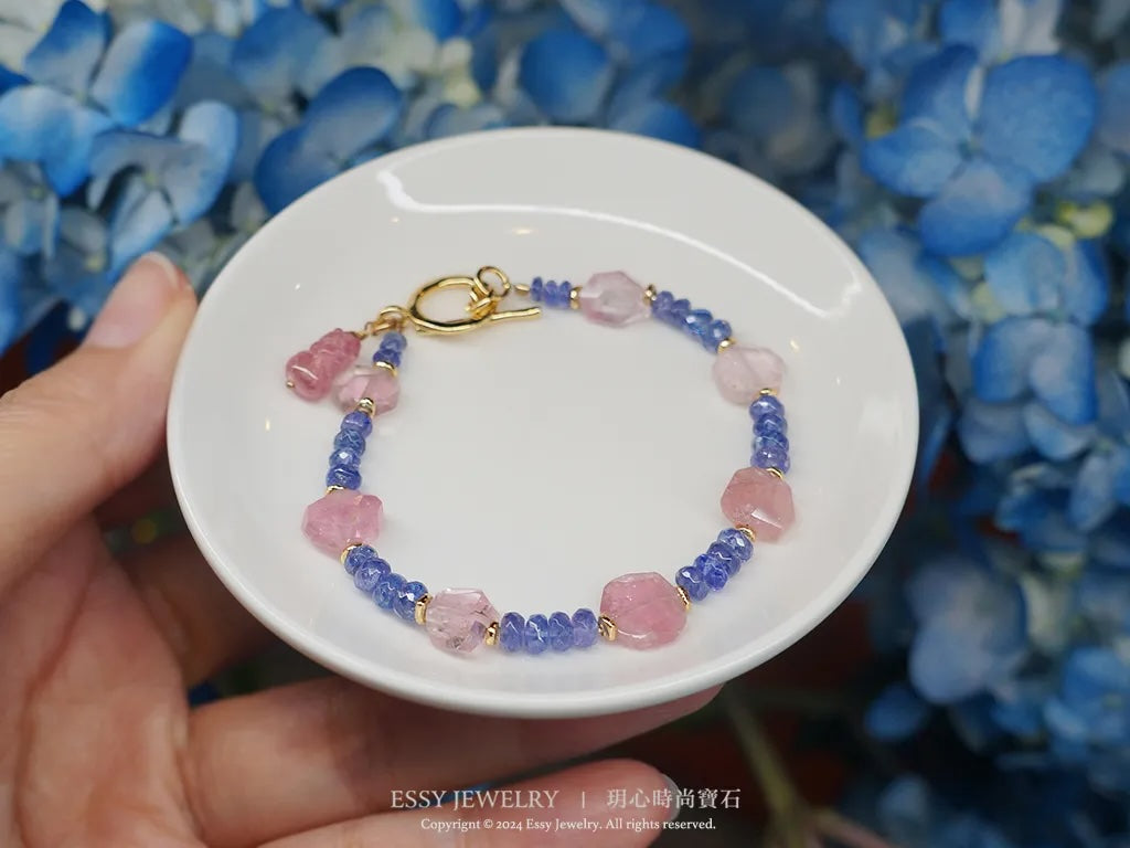 輕珠寶|阿富汗粉碧璽 / 丹泉石 手鍊