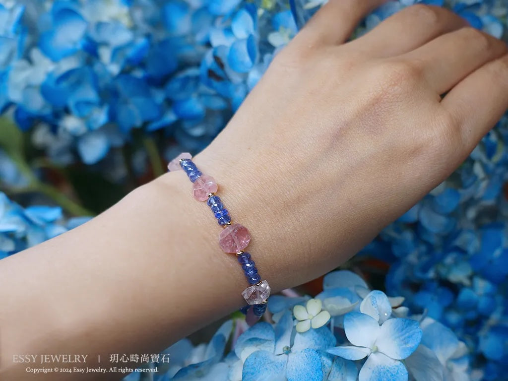輕珠寶|阿富汗粉碧璽 / 丹泉石 手鍊