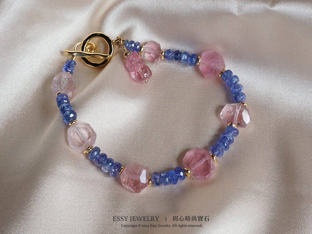 輕珠寶|阿富汗粉碧璽 / 丹泉石 手鍊