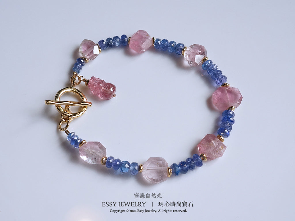 輕珠寶|阿富汗粉碧璽 / 丹泉石 手鍊