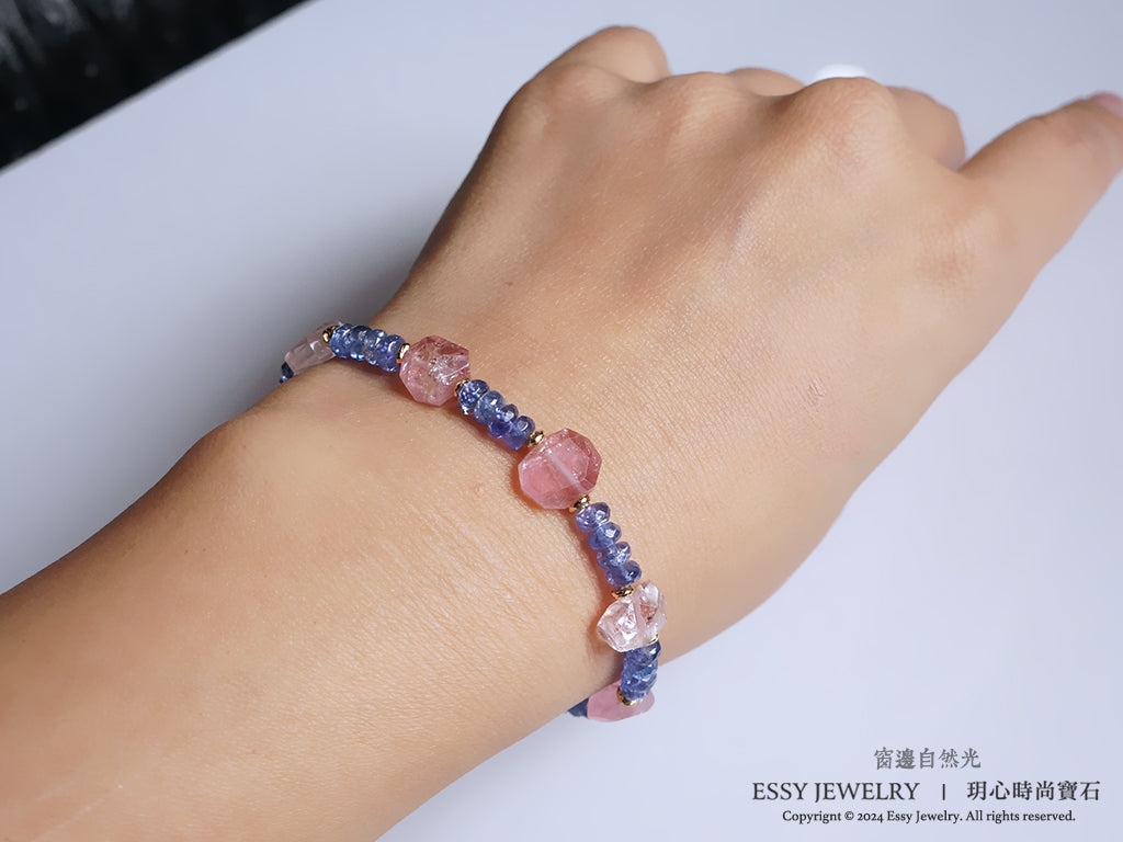 輕珠寶|阿富汗粉碧璽 / 丹泉石 手鍊