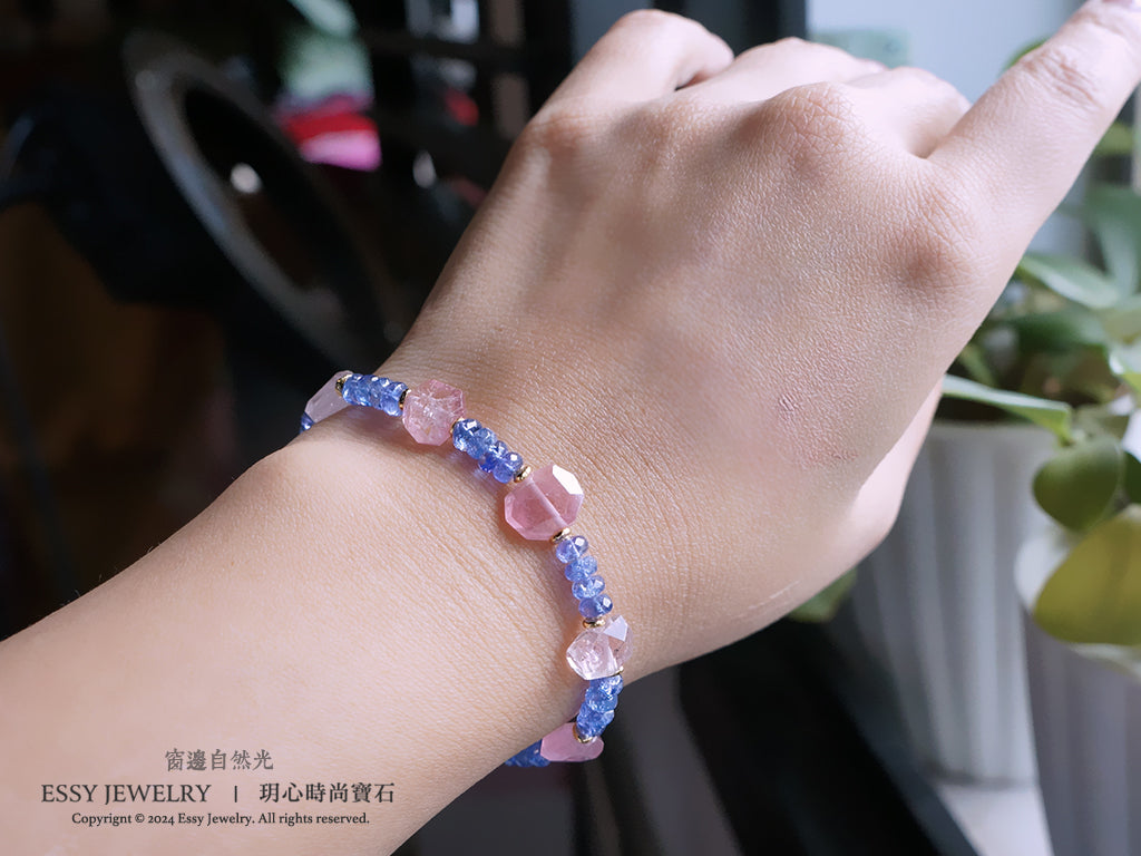 輕珠寶|阿富汗粉碧璽 / 丹泉石 手鍊