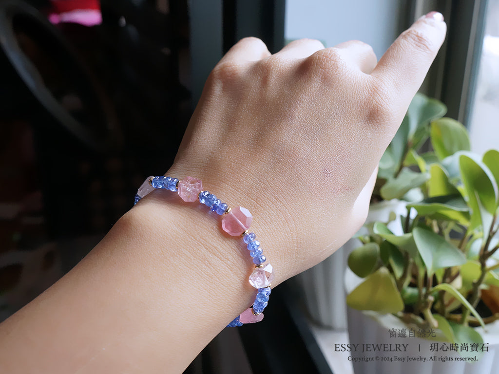 輕珠寶|阿富汗粉碧璽 / 丹泉石 手鍊