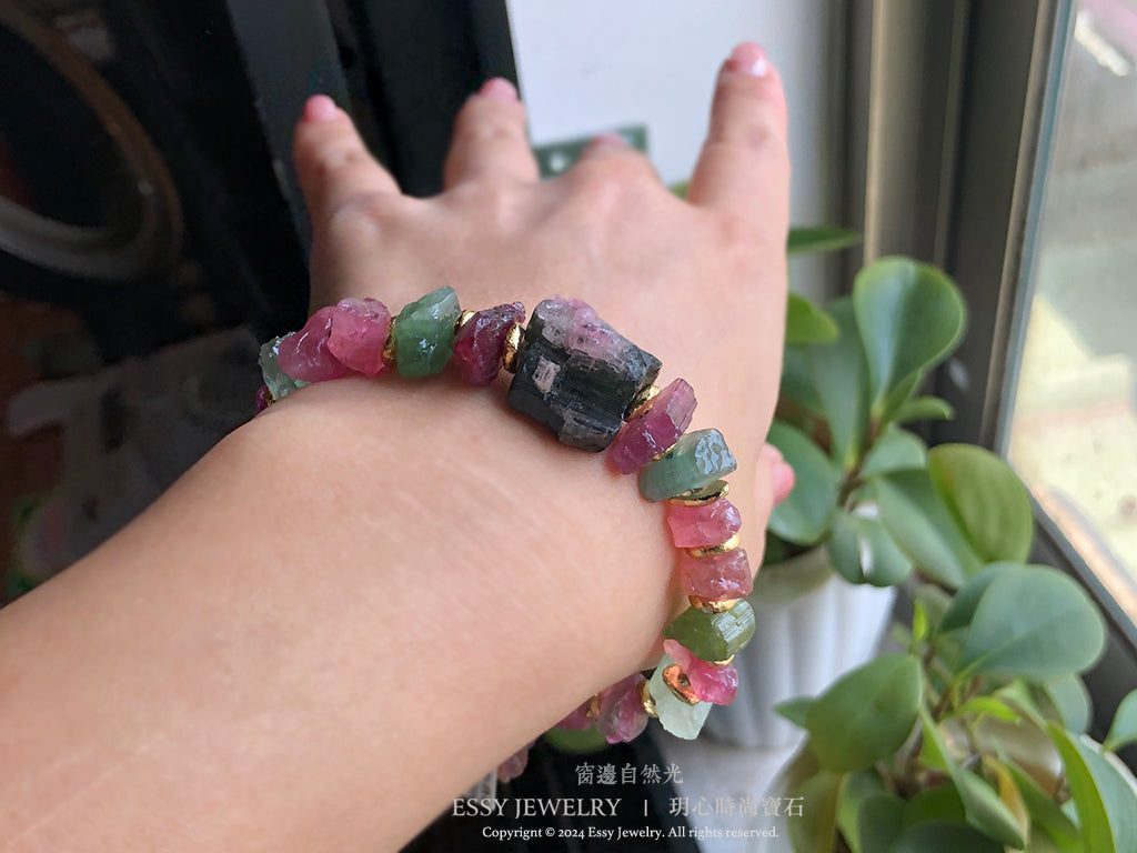 Tourmaline|阿富汗碧璽原礦手環