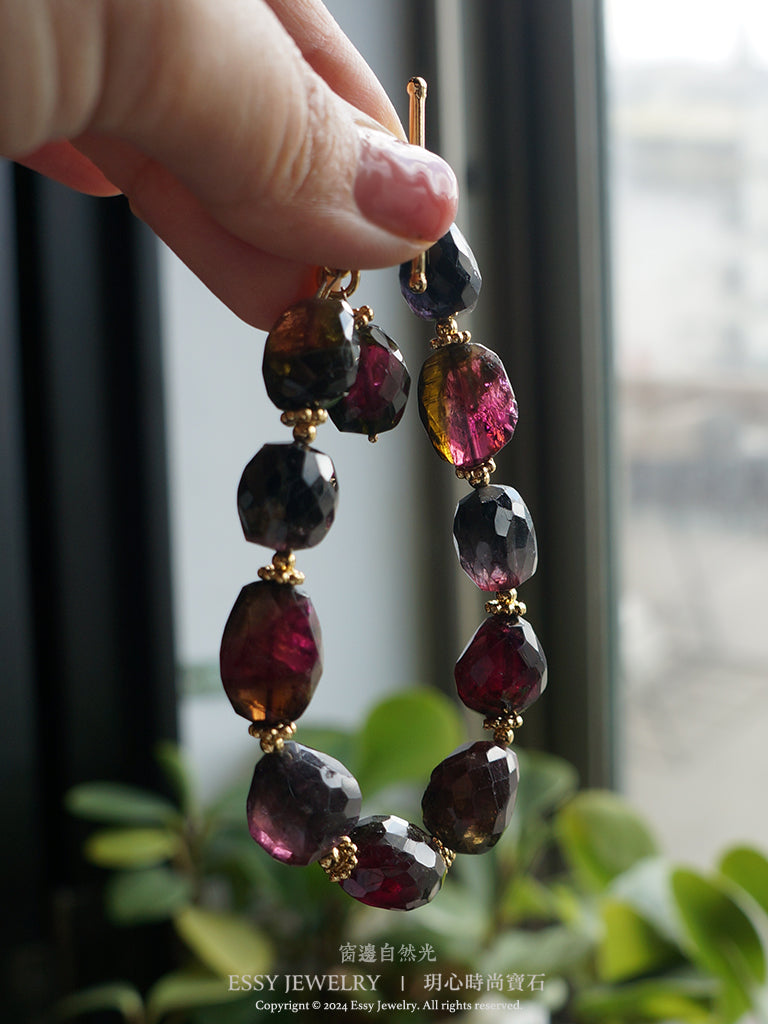 閃亮切面|色澤濃郁雙色老礦碧璽