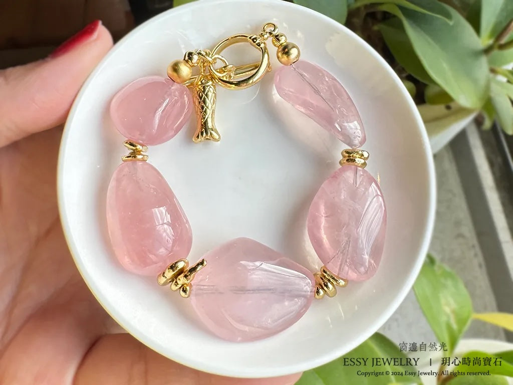 高品質|馬達加斯加 粉晶糖果手環