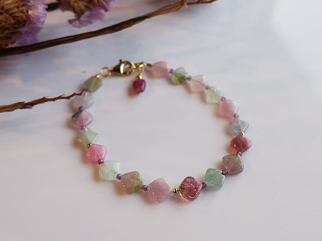 菱形方塊|阿富汗碧璽手環