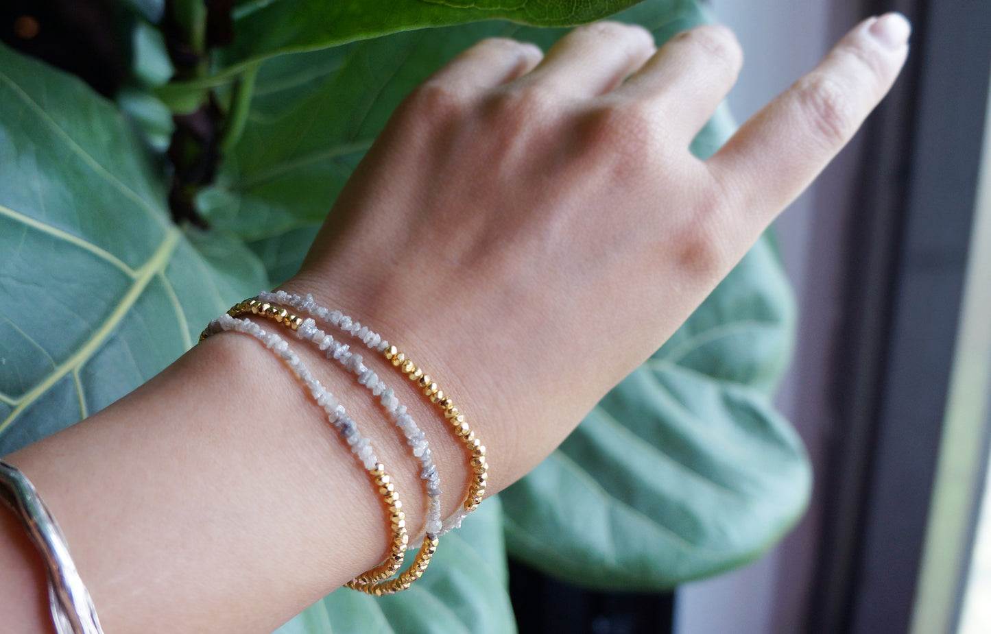 原始力|鑽石原石項鍊/手鍊 兩用